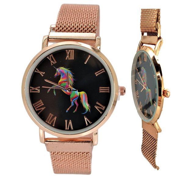 NEW Women's Unicorn Fashion Lucky Gift Amulet Watch, 6.5mm Ultra-Thin Big Face - Picture 1 of 8